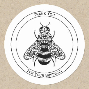 Adesivo Redondo Obrigado pela Honey Bee Business