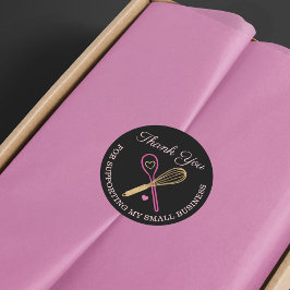 Adesivo Redondo Obrigado Pela Sua Bolsa De Negócios Whisk & Spoon