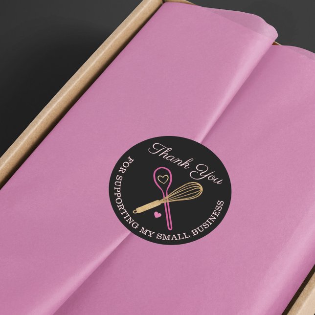 Adesivo Redondo Obrigado Pela Sua Bolsa De Negócios Whisk & Spoon (Criador carregado)