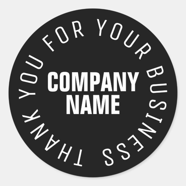 Adesivo Redondo Obrigado pela sua empresa empresarial (Frente)