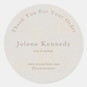 Adesivo Redondo Obrigado pela sua encomenda Textura Neutra Mínima