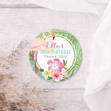 Obrigado pelo Aniversário do Flamingo Tropical