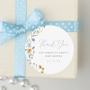 Adesivo Redondo Obrigado pelo Chá de Bebê Baby in Bloom