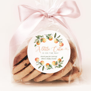 Adesivo Redondo Obrigado pelo chá de bebê do pequeno lindo