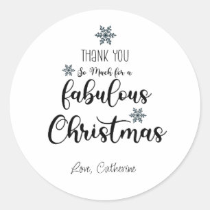 Adesivo Redondo Obrigado pelo fabuloso convite de natal