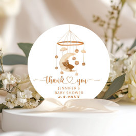 Adesivo Redondo Obrigado pelo móvel para berçário boho