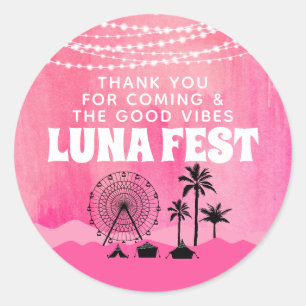 Adesivo Redondo Obrigado pelo Pink Music Festival 