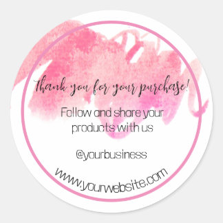 Adesivo Redondo Obrigado Pelo Seu Autocolante De Negócios