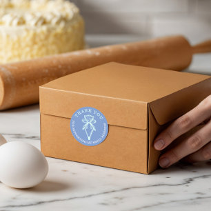 Adesivo Redondo Obrigado Pelo Seu Negócio De Produtos De Pastelar