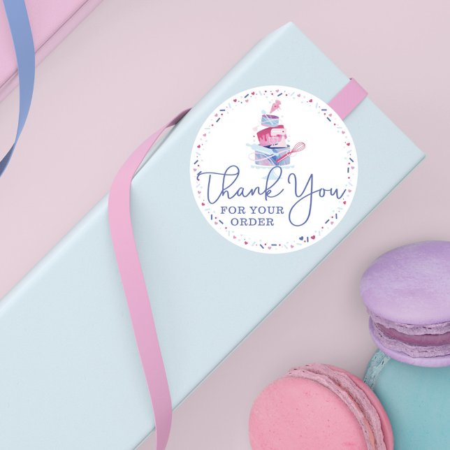 Adesivo Redondo Obrigado Pelo Seu Pedido De Banheiro Bake & Tools  (Criador carregado)