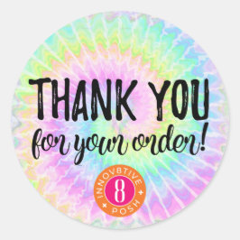 Adesivo Redondo Obrigado pelo seu pedido dye8tive + Posh