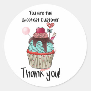 Adesivo Redondo Obrigado pelo seu pedido Muffin Sticker