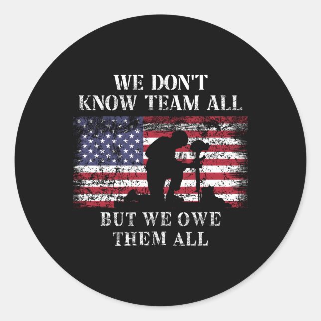 Adesivo Redondo Obrigado Pelo Seu Serviço De Veteranos Patrióticos (Frente)