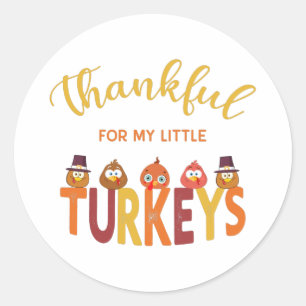Adesivo Redondo Obrigado pelos meus perus pequenos