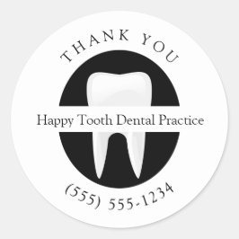 Adesivo Redondo Obrigado Personalizado Ortodontista Dental