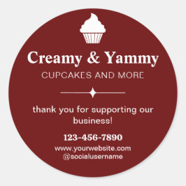 Adesivo Redondo Obrigado Personalizado Por Apoiar A Nossa Empresa