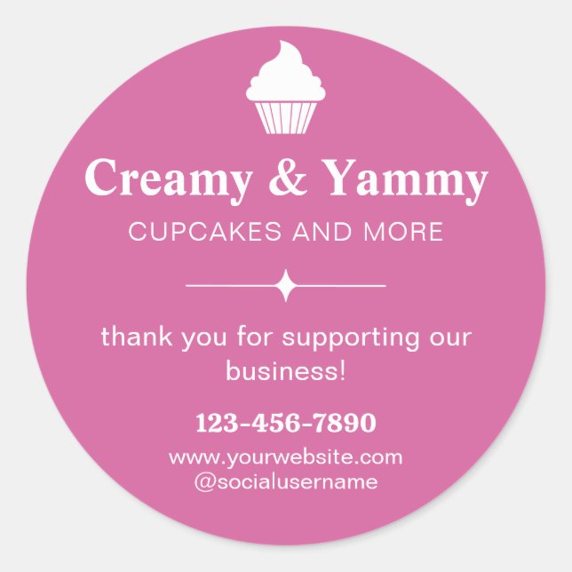 Adesivo Redondo Obrigado Personalizado Por Apoiar A Nossa Empresa (Frente)