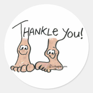 Adesivo Redondo Obrigado personalizado você presente