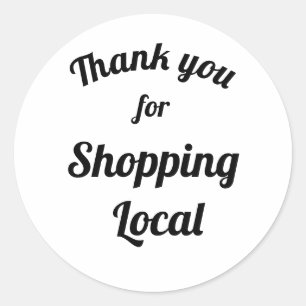 Adesivo Redondo Obrigado Personalizável Por Comprar Local