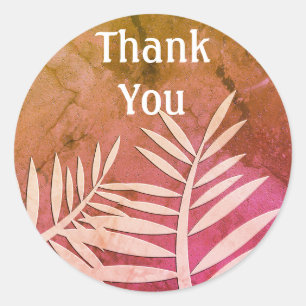 Adesivo Redondo Obrigado Planta Folha Silhouette Multipropósito