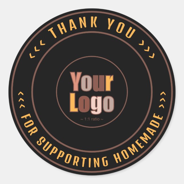 Adesivo Redondo Obrigado Por Apoiar A Homemade | Pequenas empresas (Frente)