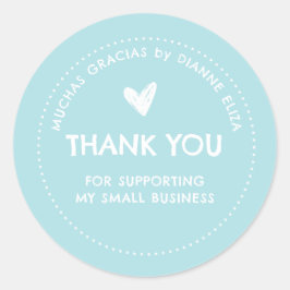 Adesivo Redondo Obrigado Por Apoiar A Minha Pequena Empresa