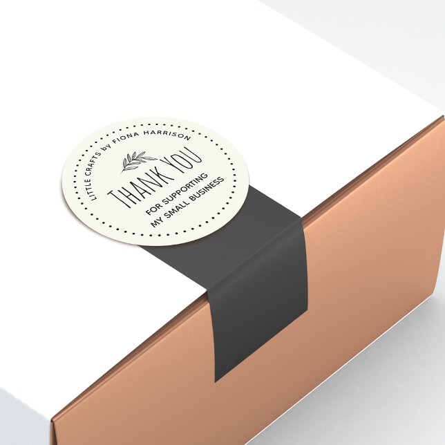 Adesivo Redondo Obrigado Por Apoiar A Minha Pequena Empresa (Thank You For Supporting My Small Business Classic Round Sticker)