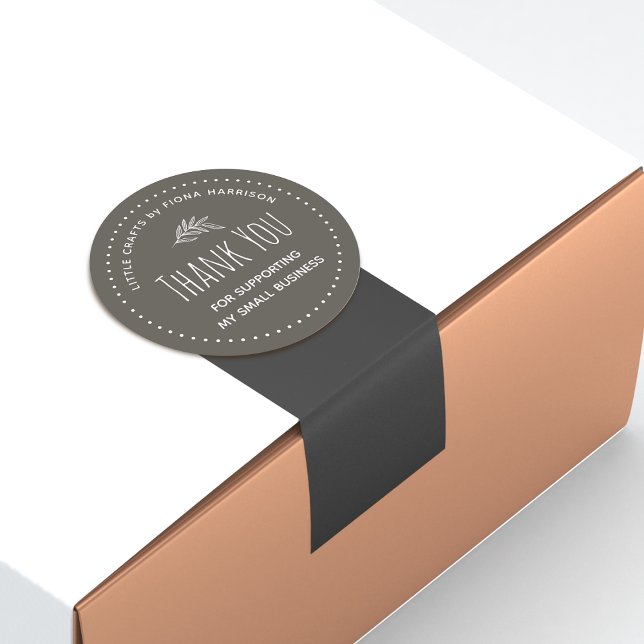 Adesivo Redondo Obrigado Por Apoiar A Minha Pequena Empresa (Thank You For Supporting My Small Business Classic Round Sticker)