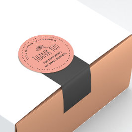 Adesivo Redondo Obrigado Por Apoiar A Minha Pequena Empresa