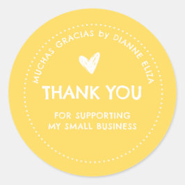 Adesivo Redondo Obrigado Por Apoiar A Minha Pequena Empresa