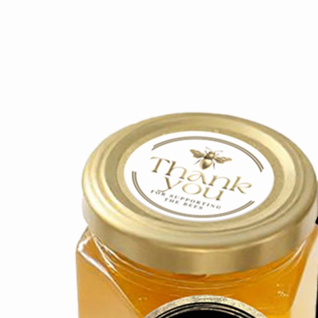 Adesivo Redondo Obrigado por apoiar as abelhas rainhas do ouro (Criador carregado)