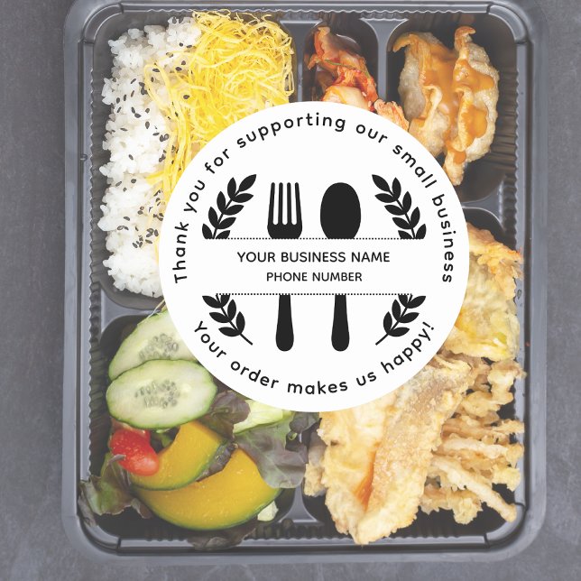 Adesivo Redondo Obrigado por apoiar nosso pequeno negócio  (Criador carregado)