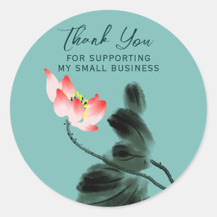 Adesivo Redondo Obrigado Por Apoiar O Business Floral