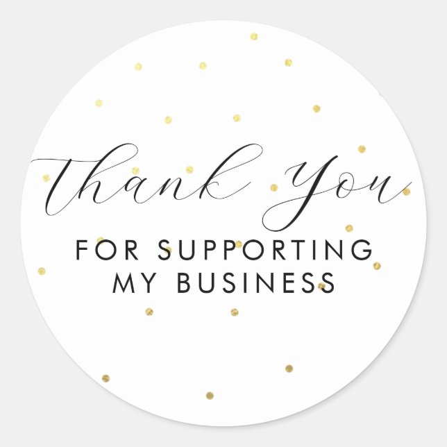 Adesivo Redondo Obrigado Por Apoiar Os Meus Pontos De Negócios Bra (Frente)
