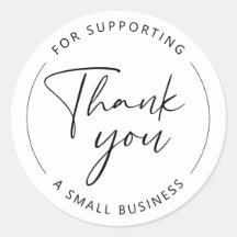 Obrigado por apoiar uma pequena empresa" elegante