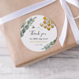 Adesivo Redondo Obrigado por Bee-ing aqui Eucalyptus