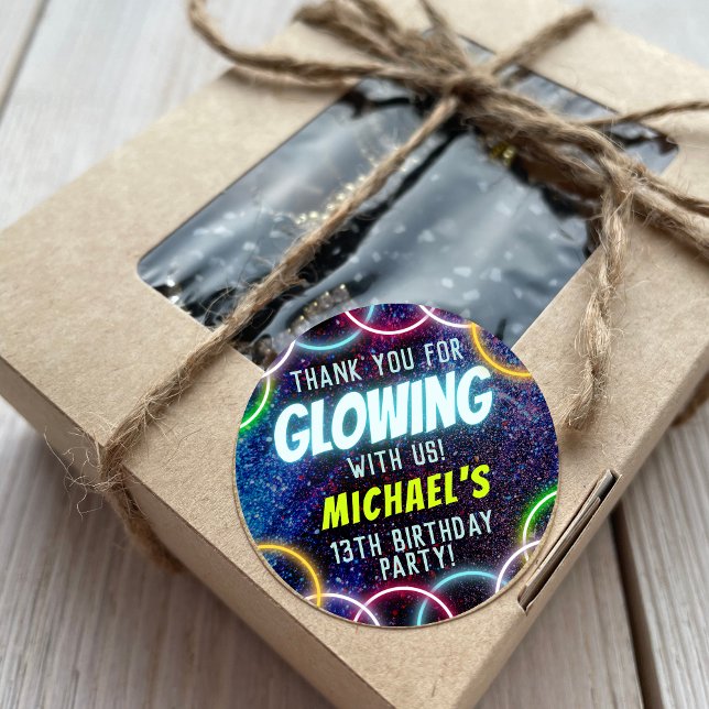 Adesivo Redondo Obrigado por brilhar conosco brilhando no escuro (Criador carregado)