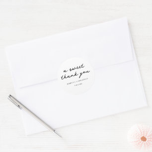 Adesivo Redondo Obrigado por Casamento Elegante Personalizado