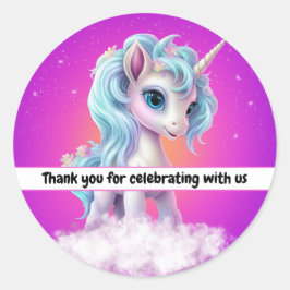 Adesivo Redondo Obrigado por celebrar conosco