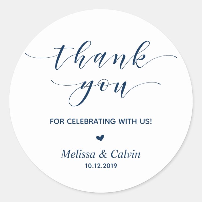 Adesivo Redondo Obrigado por celebrar conosco, Aniversário (Frente)