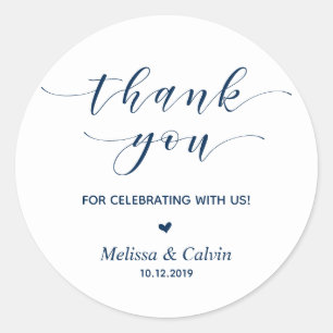 Adesivo Redondo Obrigado por celebrar conosco, Aniversário