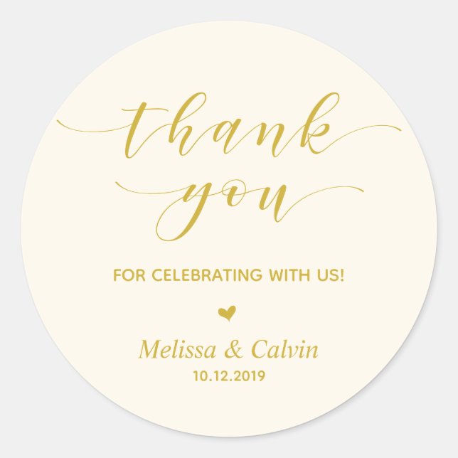 Adesivo Redondo Obrigado por celebrar conosco, Aniversário (Frente)