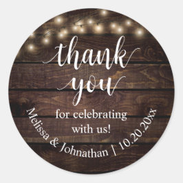 Adesivo Redondo Obrigado por celebrar conosco o Sticker Casado