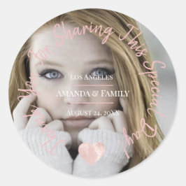 Adesivo Redondo Obrigado Por Compartilhar Este Dia Especial Coraçã