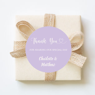 Adesivo Redondo Obrigado por compartilhar nosso dia de casamento l