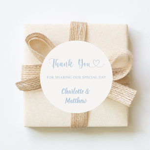 Adesivo Redondo Obrigado por compartilhar nosso dia de casamento m