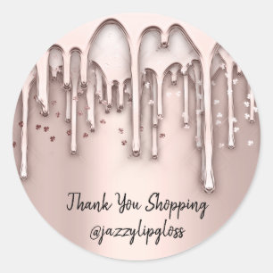 Adesivo Redondo Obrigado Por Comprar Drivers Rosa Confetti Hairdre