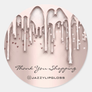 Adesivo Redondo Obrigado Por Comprar Drivers Rosa Confetti Hairdre