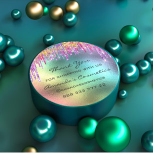 Adesivo Redondo Obrigado Por Comprar O Arco-Íris, Holográfico