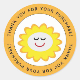 Adesivo Redondo Obrigado Por Comprar O Círculo Da Flor Do Sorriso